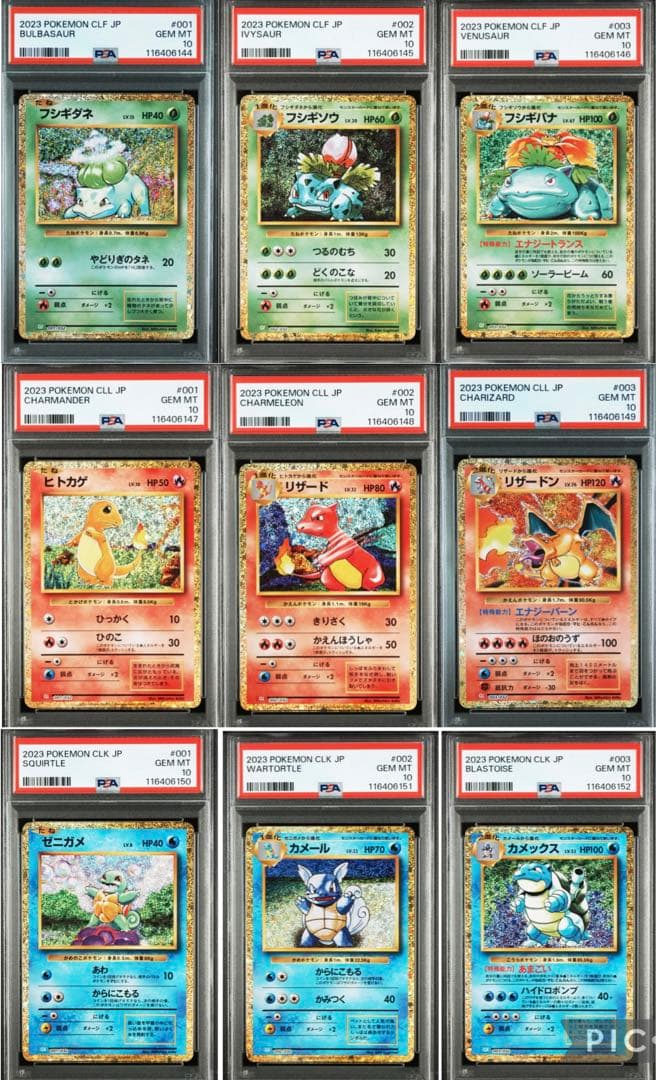 【PSA10/9連番】classic 御三家進化ライン　ポケモンカード