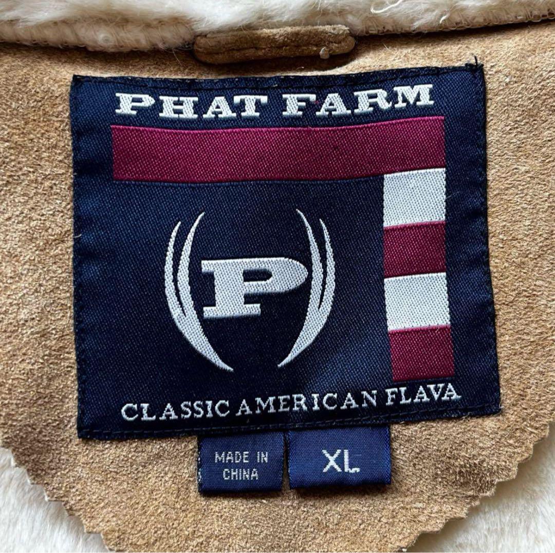 phat farm ファットファーム　ムートンジャケット　b-3 レザー　レア