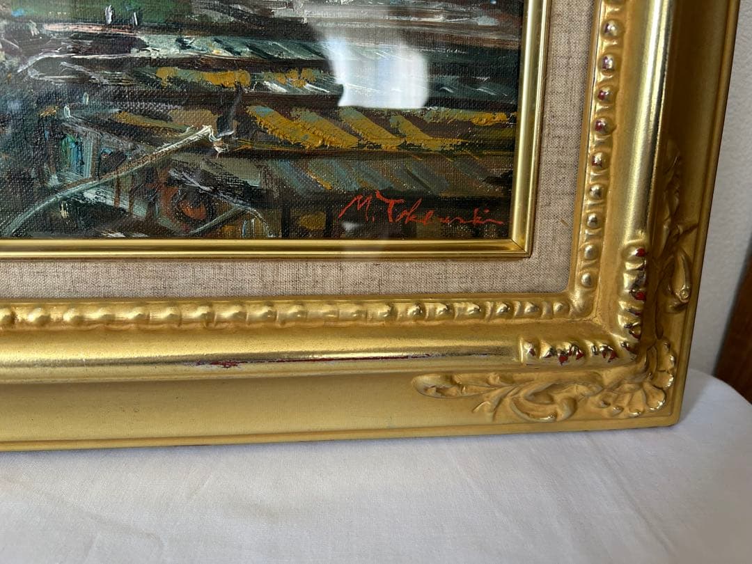 高橋益之 【小樽運河】油絵　F4号　油彩画　額縁