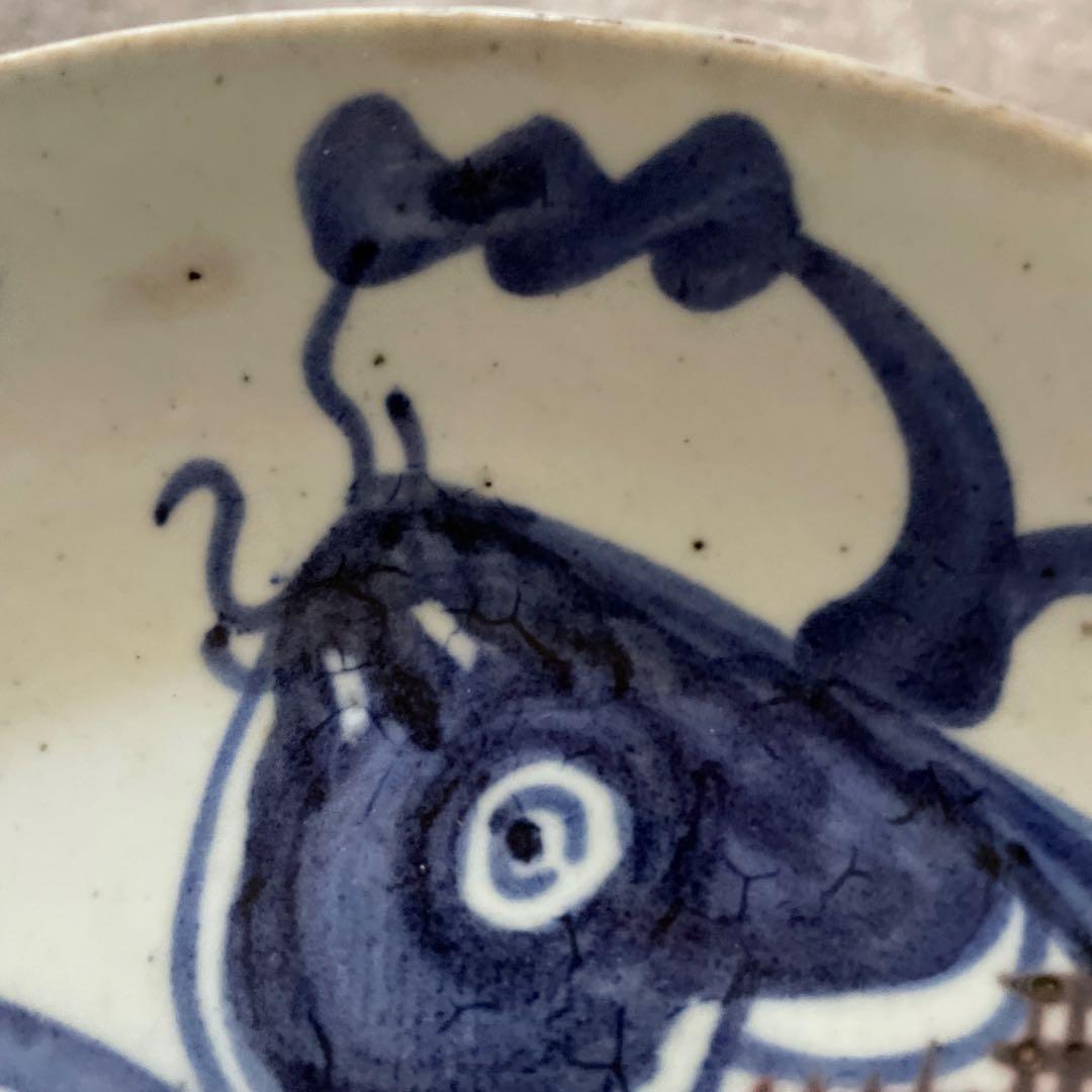 中国古玩 唐物　釉裏紅魚文皿　呉須辰砂　呉須染付