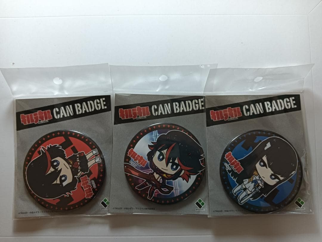 【新品】キルラキル 缶バッジ 3個セット 纏流子 神衣鮮血Ver 鬼龍院皐月