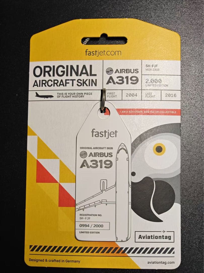 ファストジェット Aviationtag A319-100 裏面特殊デザイン