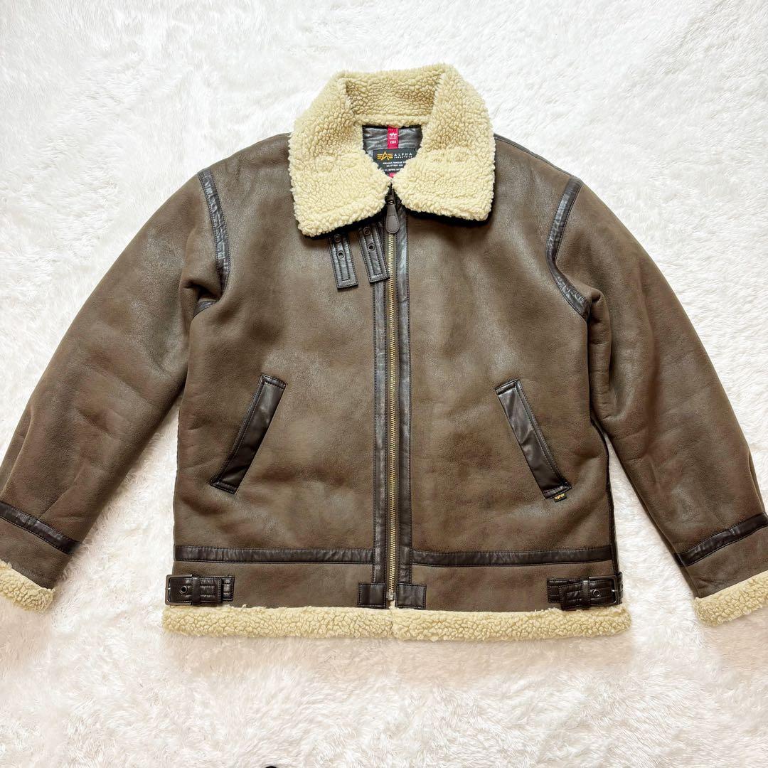完売 ALPHA INDUSTRIES ブラウン B-3 XL ムートン