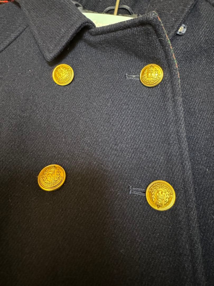 激レア 希少 旧タグ 金ボタン ファミリア チェック Pコート 120