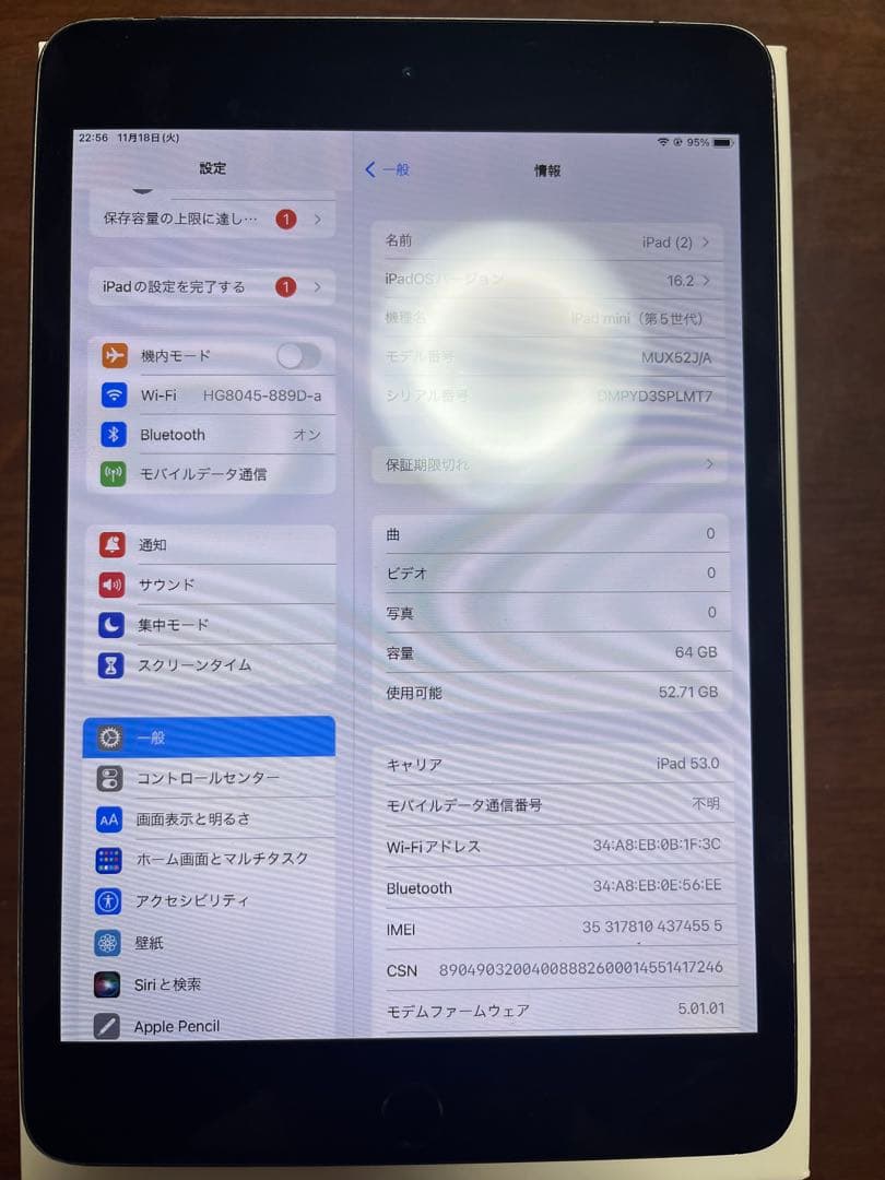 【tom ジャンク】iPad mini 5 Wi-Fi+cellular