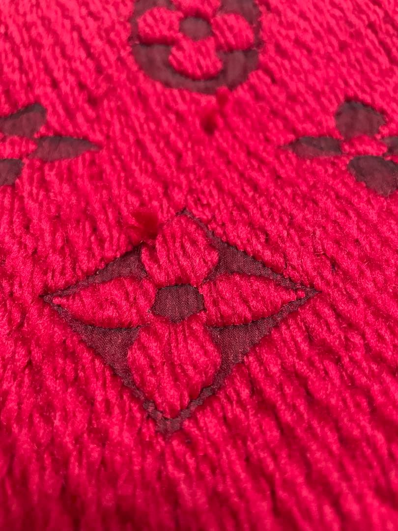 Louis Vuitton レッド マフラー モノグラム