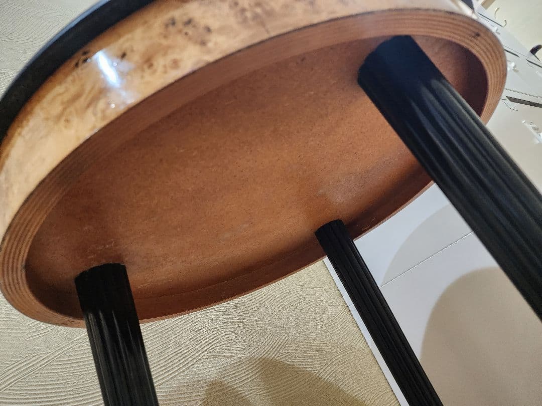 イタリア製最高級サイドテーブル　バーズアイメープル　大理石　40万円　引取限定