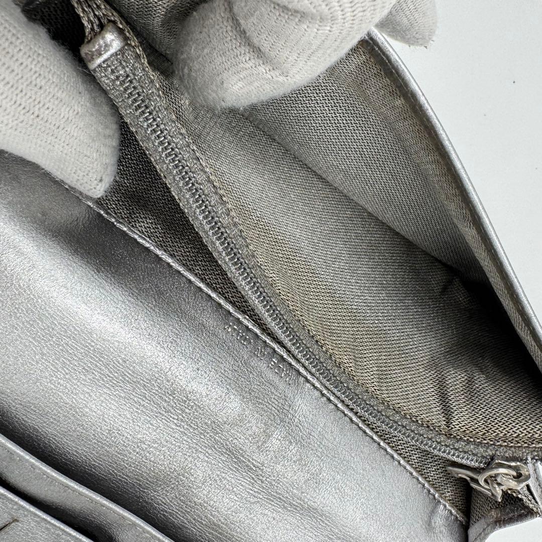 CHANEL シャネル マドモアゼル レザー 2つ折り 長財布 黒 シルバー