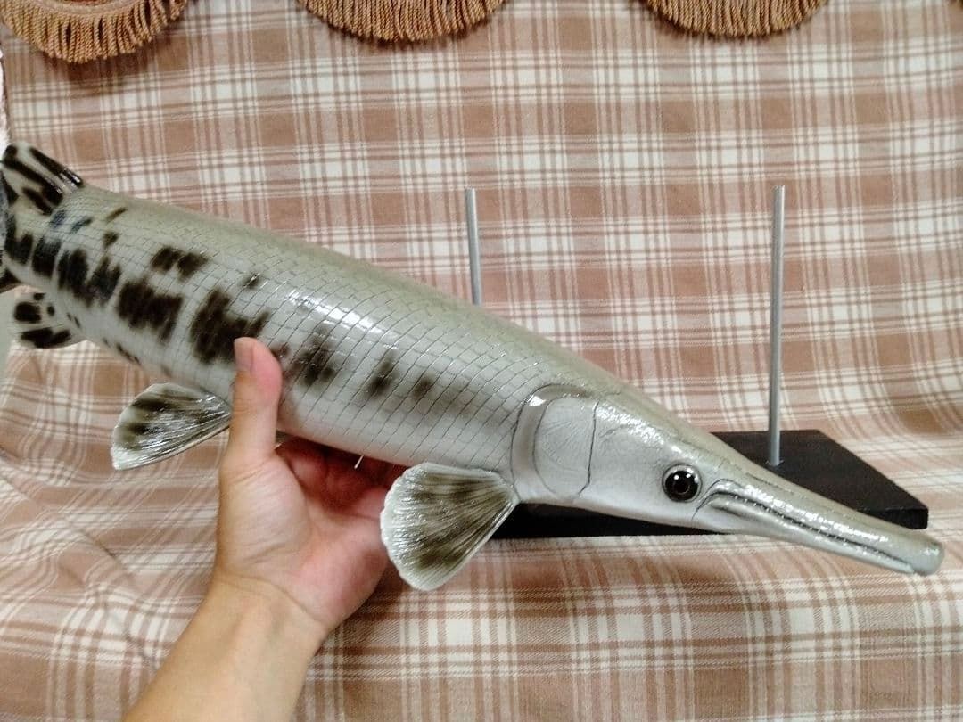 新型ハンドメイド　61cmガー アリゲーターガー　フィギュア　レプリカ　熱帯魚