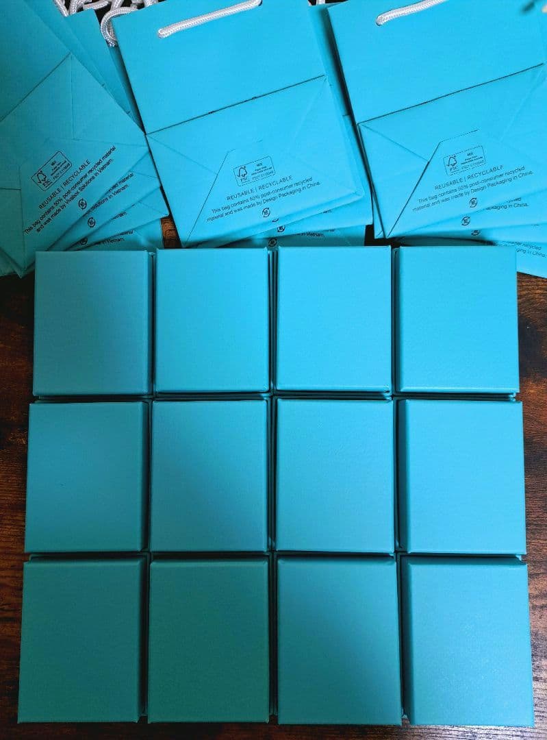 ティファニー 空箱③ 巾着 リボン カード ショップ 袋 12セット 国内現行品