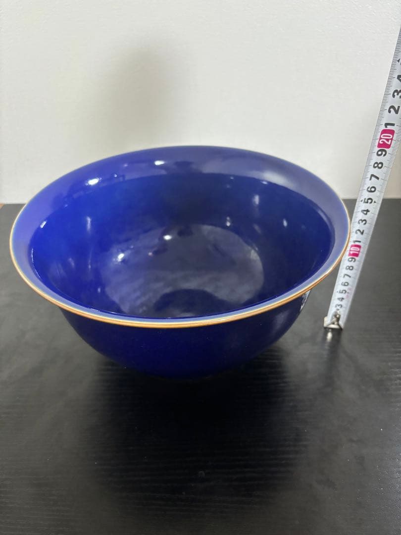 中国　古物　骨董品　碗 藍釉 中国美術