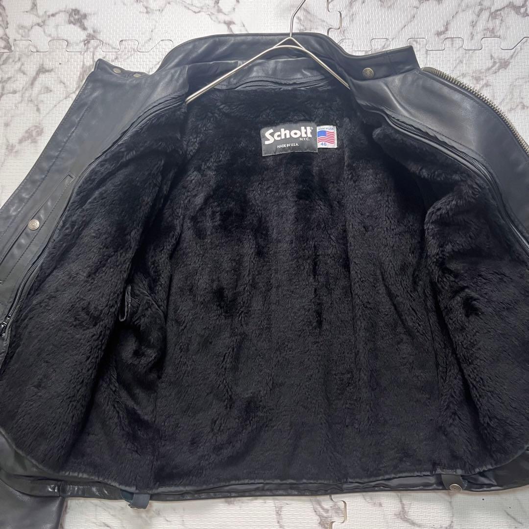 な*な様 46size/外観美品✨【米国製】schott シングルライダース 6