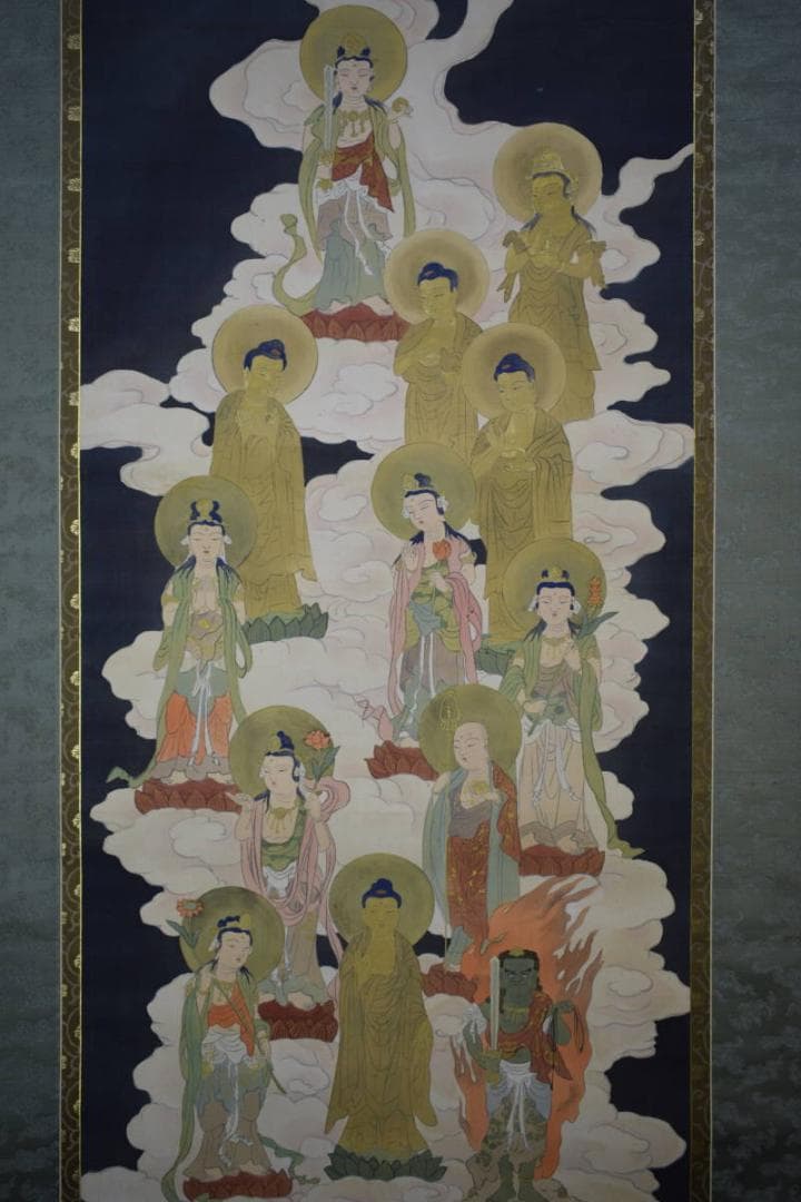不詳作者不明/弘法大師図/十三佛/十三仏/双幅/布袋屋掛軸HF-345