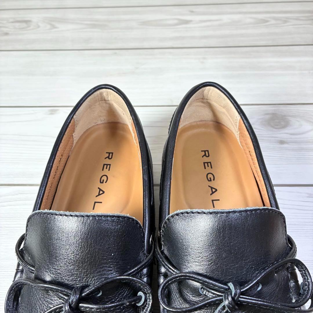 121【極美品】リーガル 55PR デッキシューズ レザー 黒 24.5