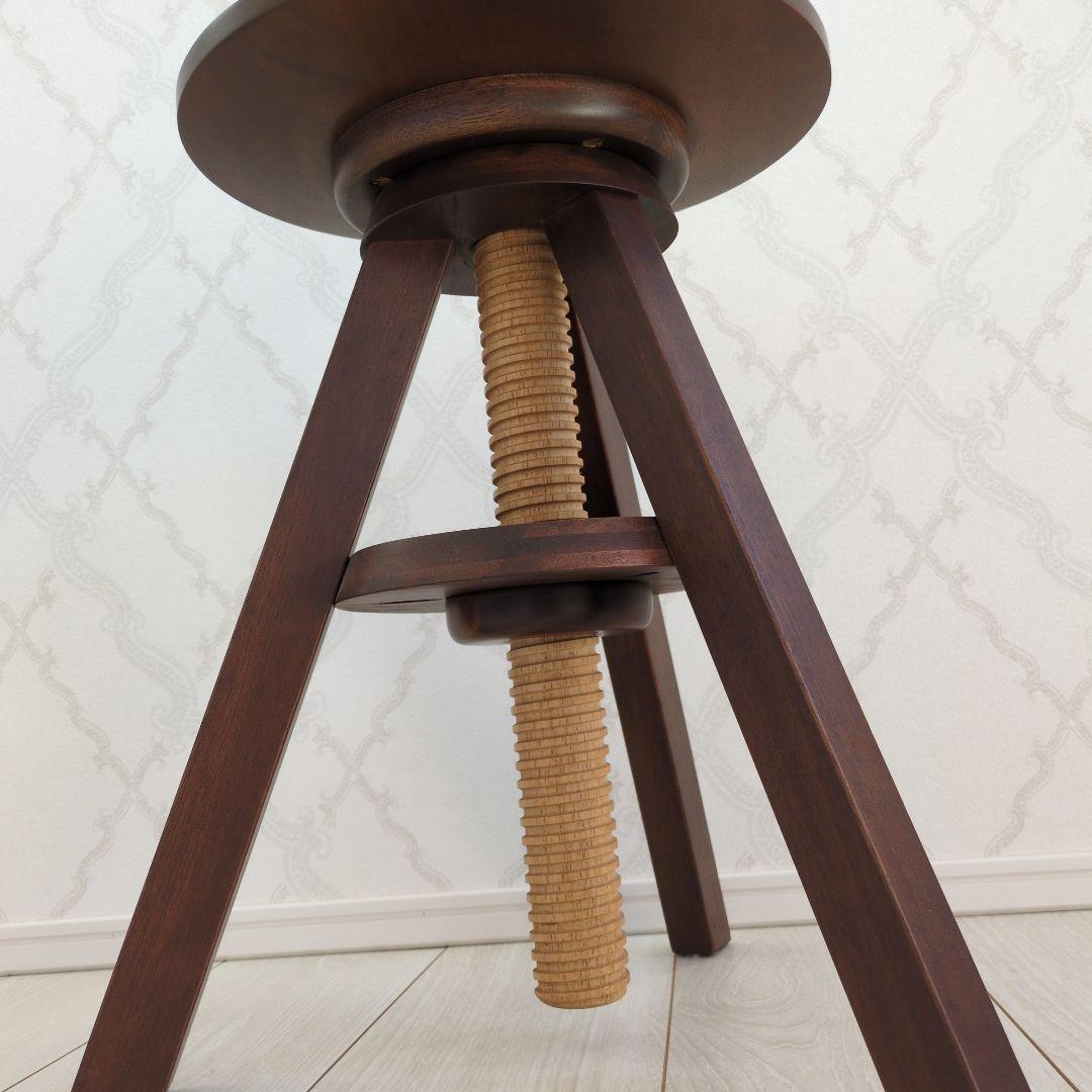 中古　スツール　３脚　チェック　椅子　木