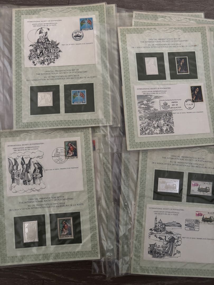 国際郵便局長協会 公式プレゼンテーションセット 純銀製切手プレート36枚