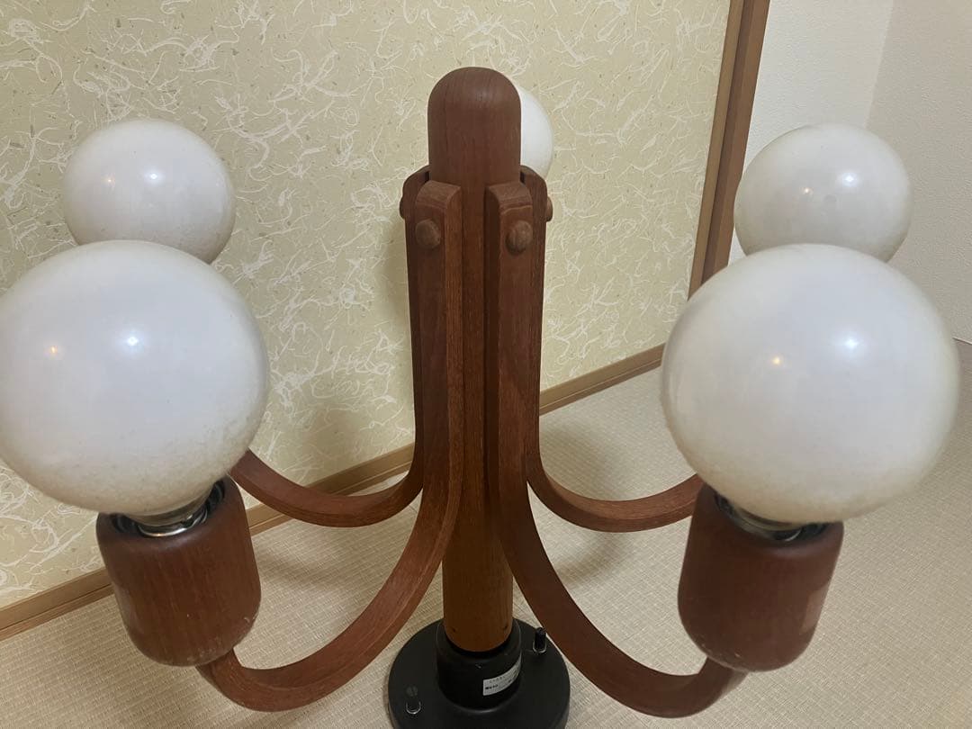 ゴ*ド様 DOMUS 木製シャンデリア C1878 ドイツ製 チーク材 ヨーロッ