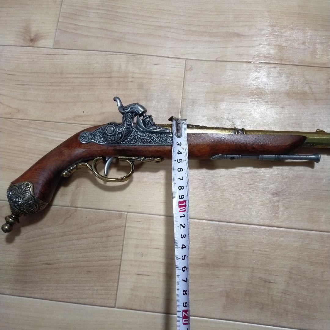 古風な装飾付きモデルガン 約34.5cm 飾り 工芸品