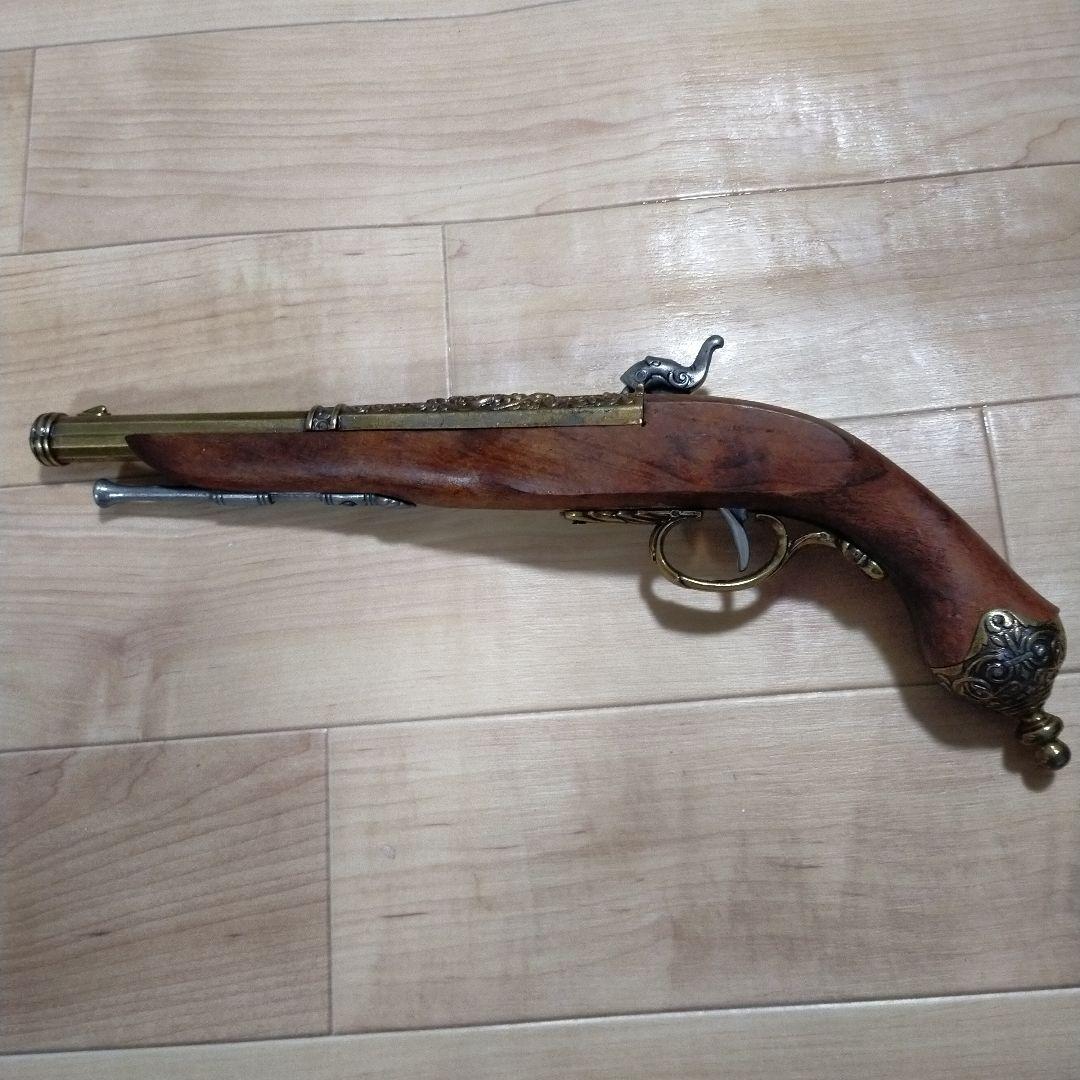 古風な装飾付きモデルガン 約34.5cm 飾り 工芸品