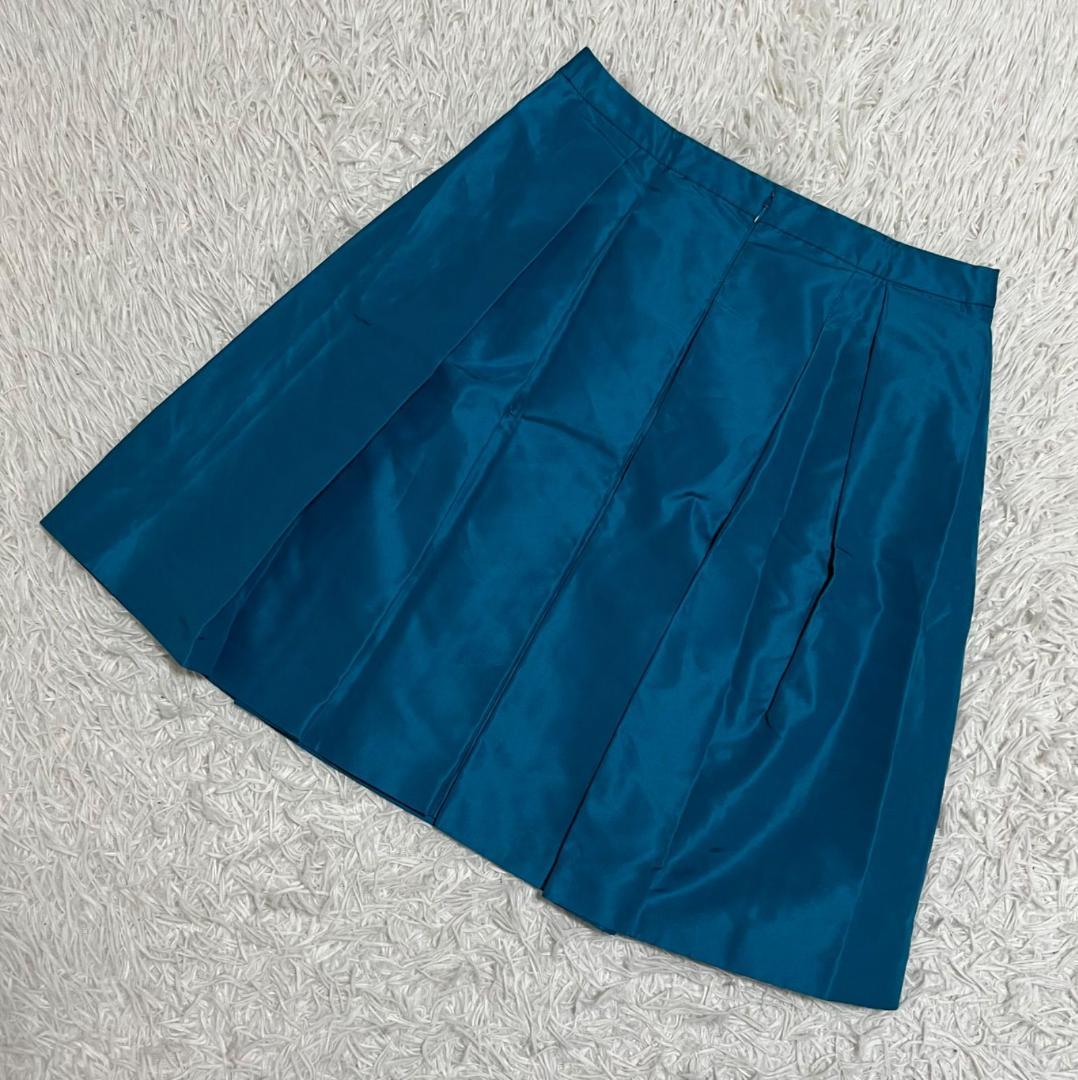 美品✨セリーヌ シルク 総柄 花 スカート グリーン 38