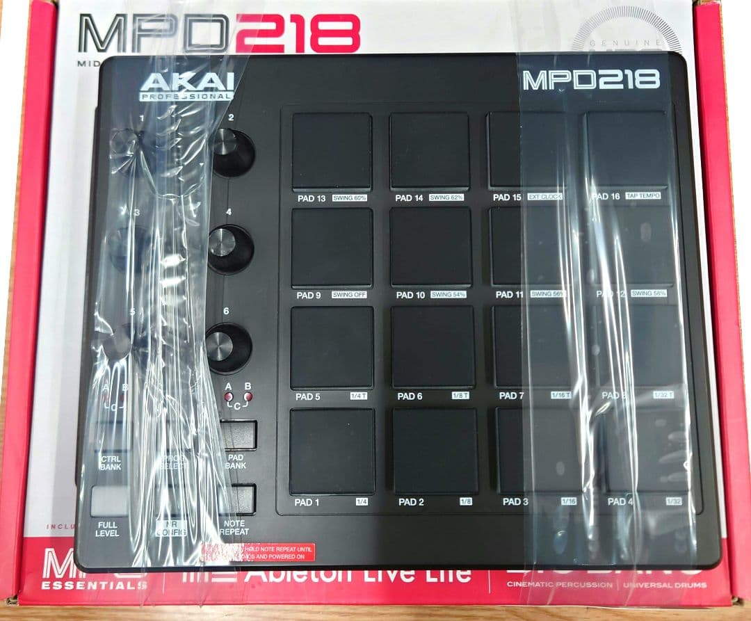 【箱・取説・USBケーブル】AKAI MPD218 MIDIパッドコントローラー