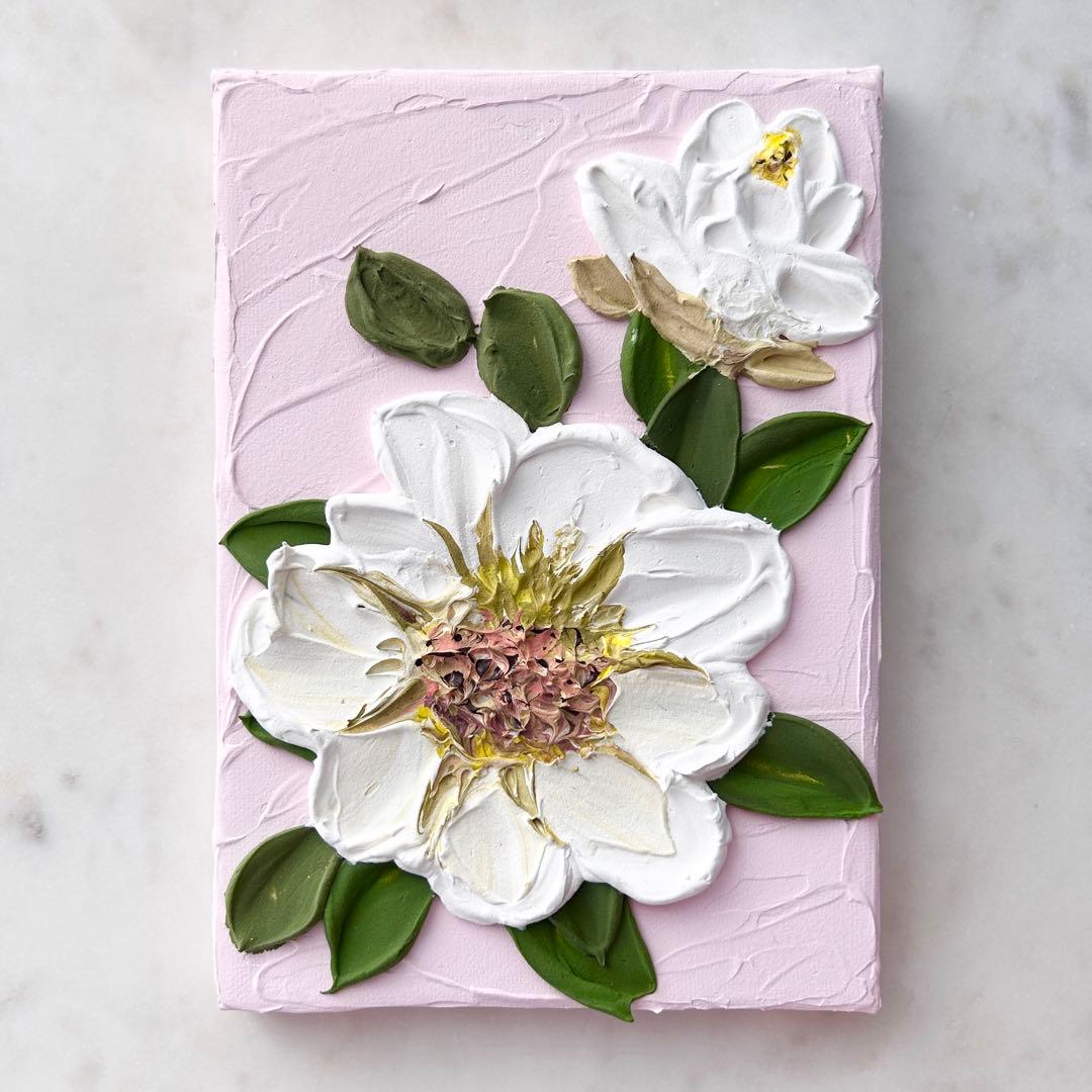 peony 絵画原画 アクリル画テクスチャーアート