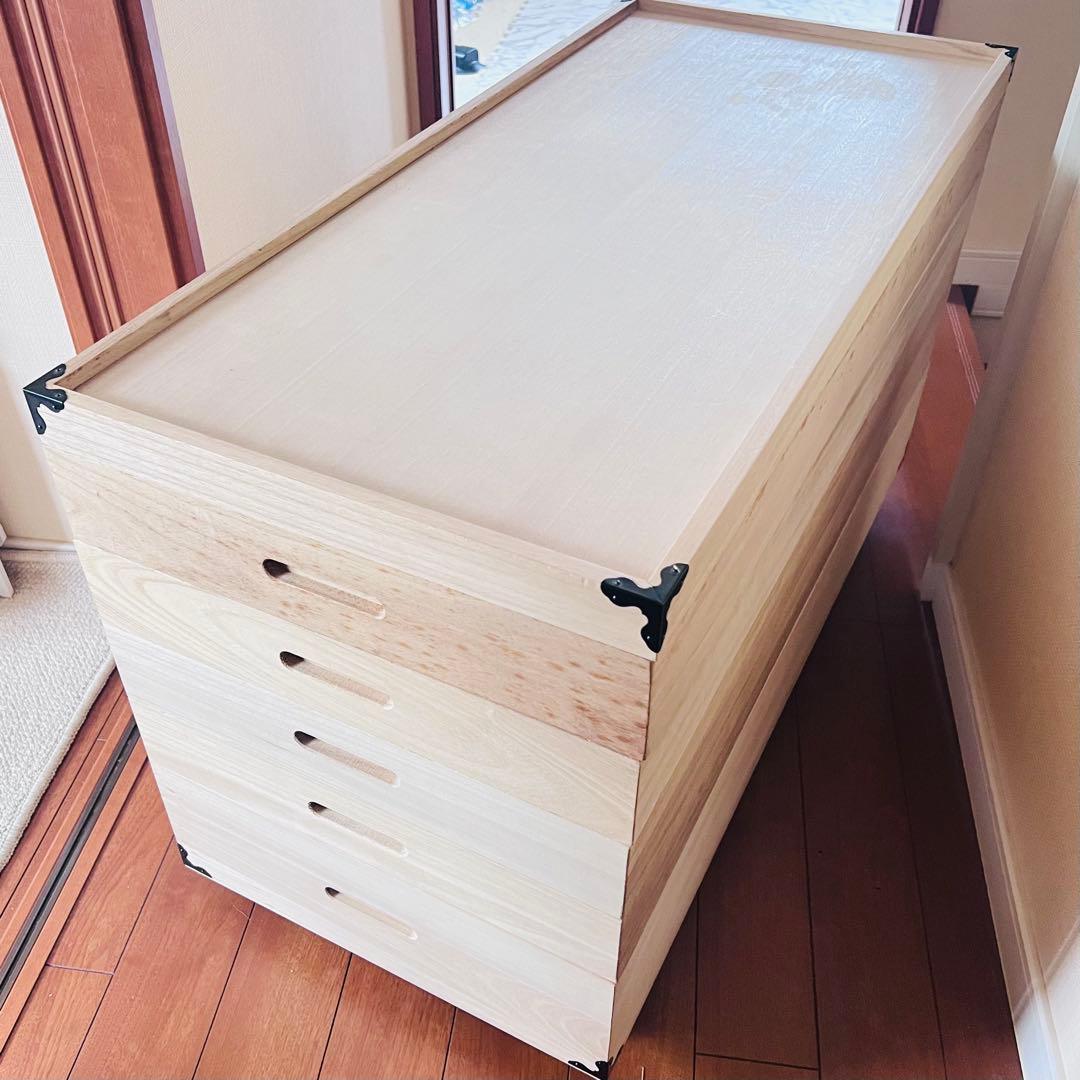 キャスター付き‼️ レトロ 桐箪笥5段✨ 着物 和服 桐たんす 昭和 レトロ