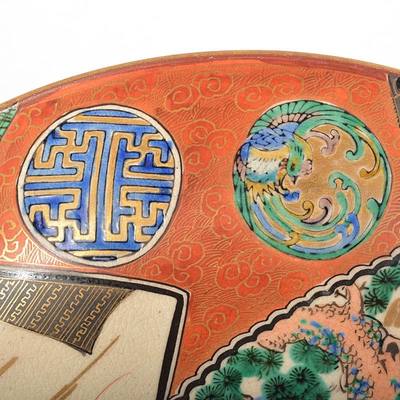 九谷焼　東山造　庄三風　色絵山水人物文鉢　共箱　V　R5442