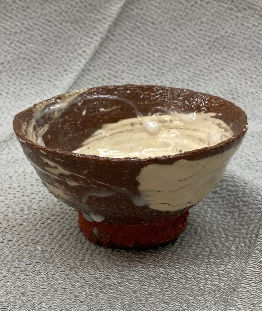 B305b 「酒盃」 四代 真清水蔵六造　共布共箱　京都　酒器　茶道具