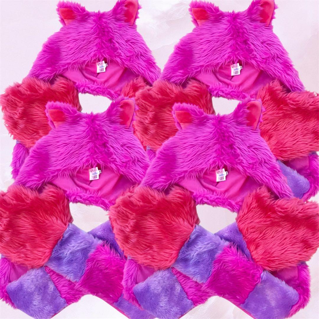 ディズニー　チェシャ猫　ファンキャップ　マフラー　4個セット　お揃い