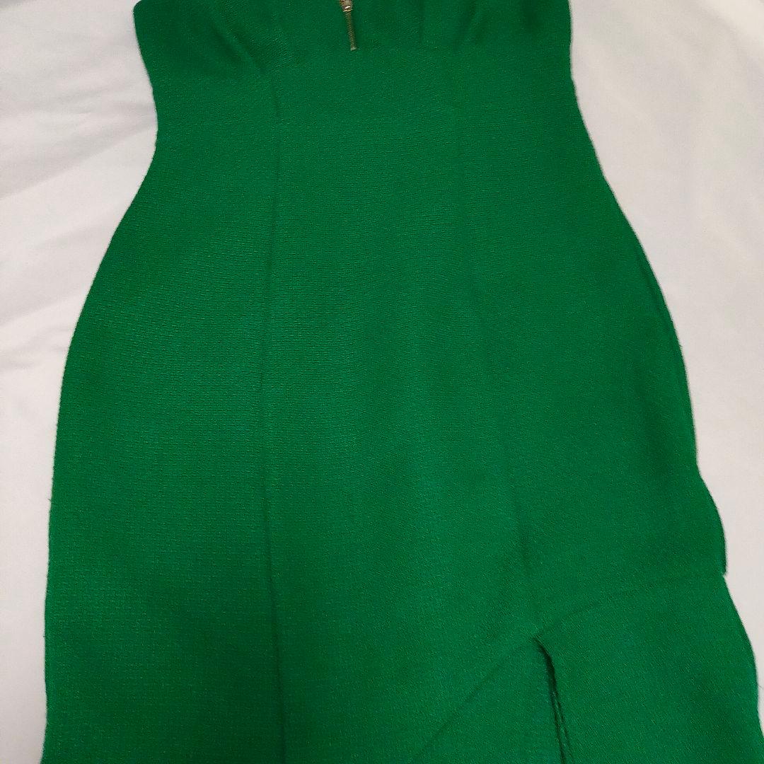 【美品☆】ROBE de FLEUR ツイードタイトロングドレス グリーン