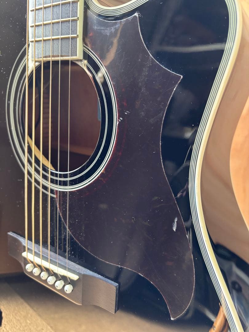 トップ単板　Epiphone FT-350SCE ブラック　ペグ換装品