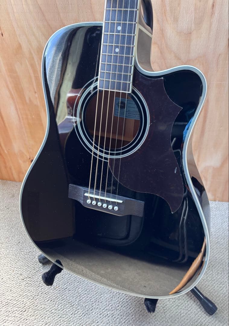 トップ単板　Epiphone FT-350SCE ブラック　ペグ換装品