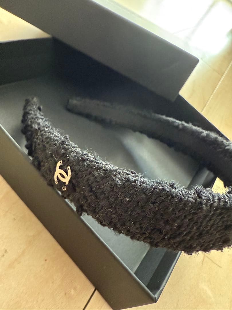 CHANEL（シャネル）ヘアバンド（カチューシャ）ツィード ブラック 新品未使用