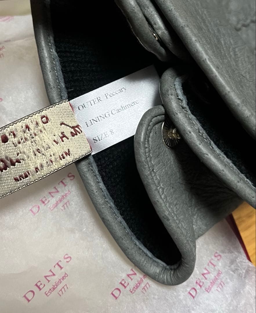 新品未使用 Dents ペッカリー グレー サイズ8