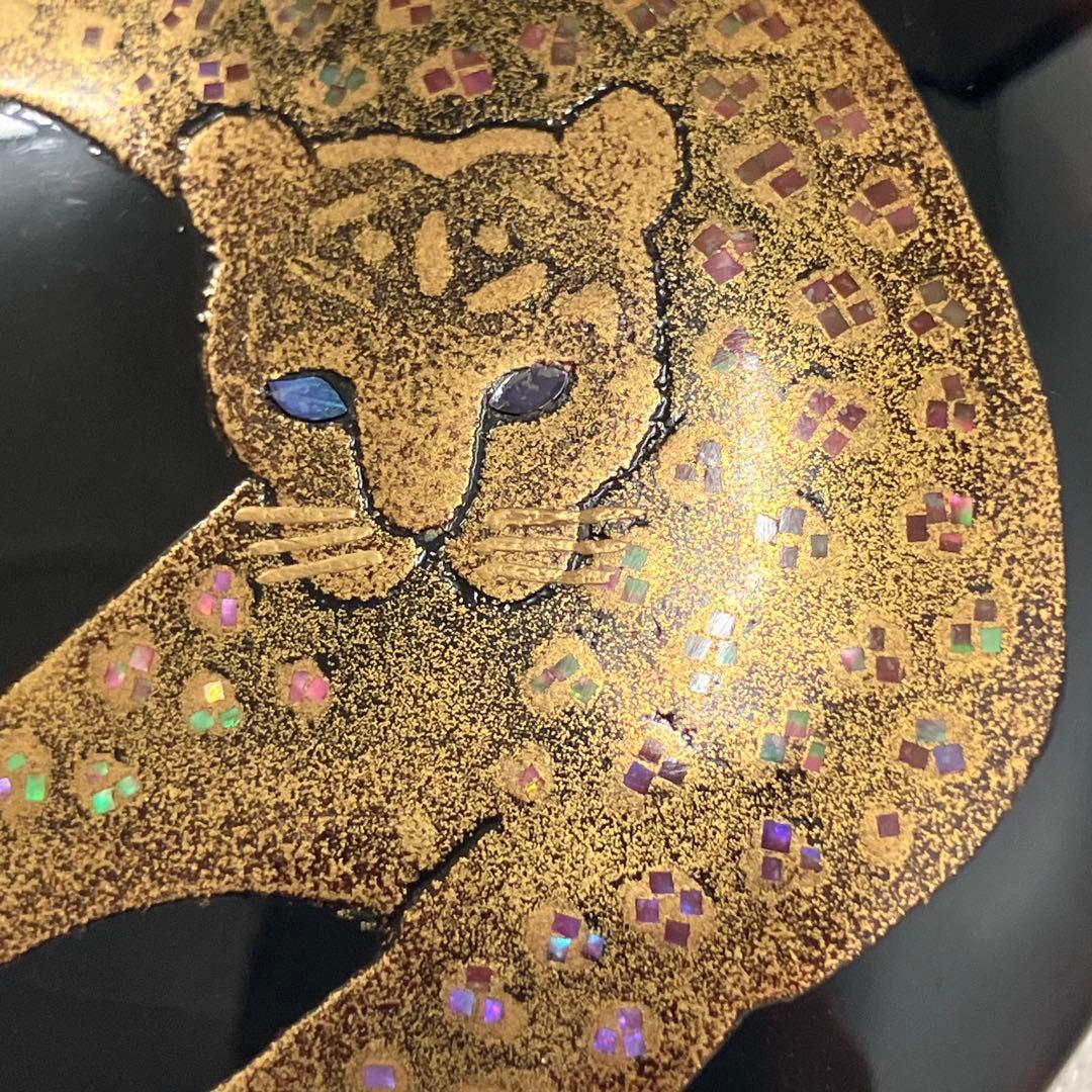 英成 作 べっこう 彪 ブローチ ヒョウ べっ甲 作家 箱入 美品