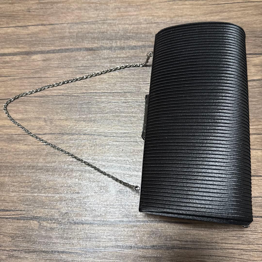 タカシマヤ　フォーマル　パーティーバック　ハンドバック　ブラックプリーツ