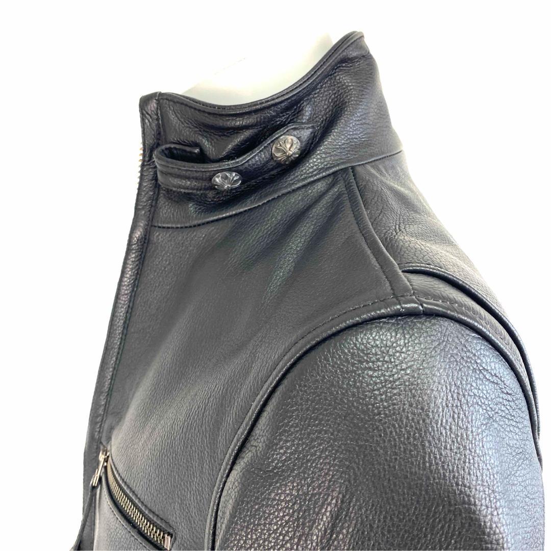 【大人気】ブラック シングルライダース レザージャケット 牛革 黒 メンズ