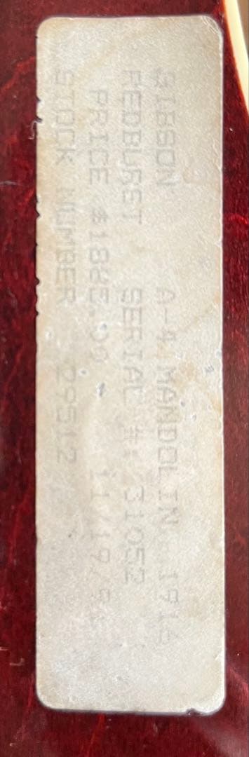 Gibson マンドリン 1916年　ハードケース付き