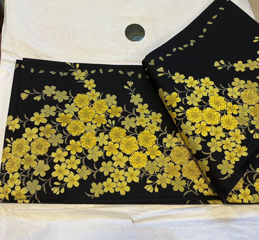 最終値下げ！振袖フルセット　黒とピンクの花柄