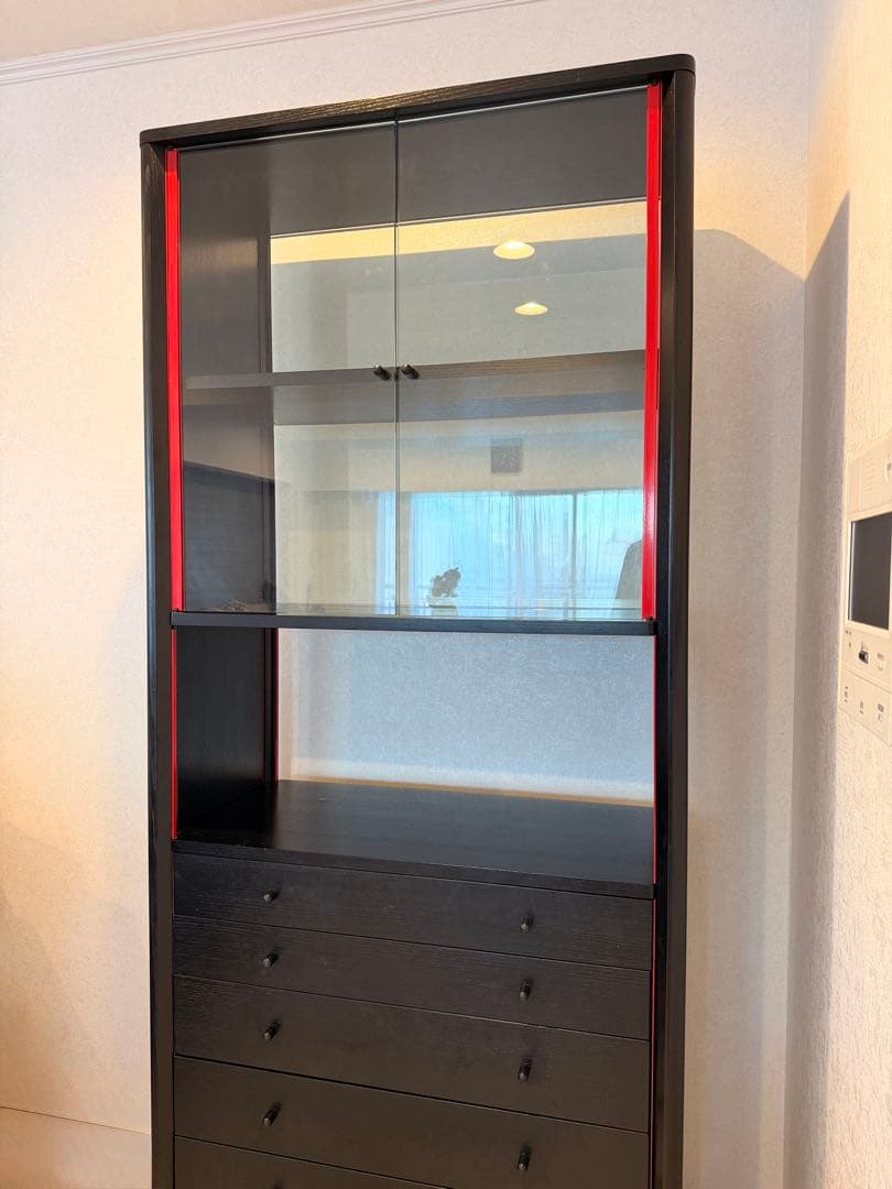 Cassina ixc / カッシーナ　キャビネット 6段　ブラック&レッド