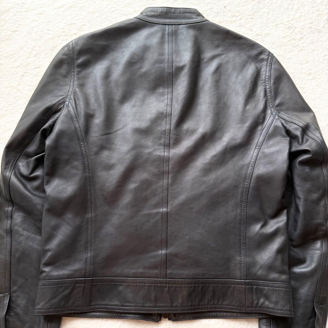EMMETI JURI シングル ライダース ジャケット ラムレザー とろみ M