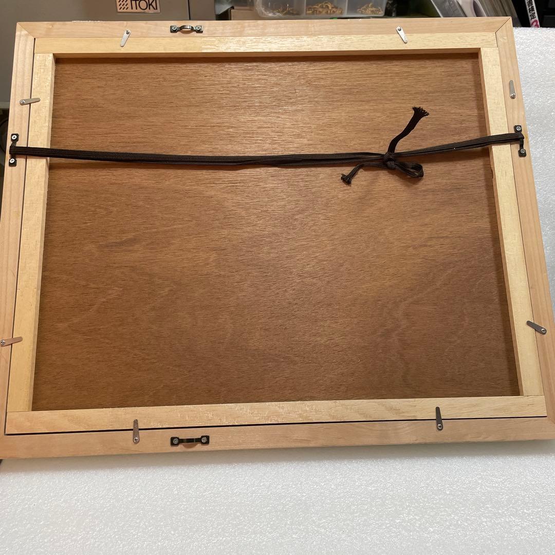 風景 木版画 金色フレーム付き　　QW4398