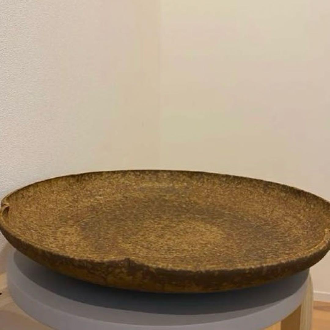 【未使用品】萩伊羅保線文字鉢　野坂康起造　共箱　布付き　山口県指定無形文化財