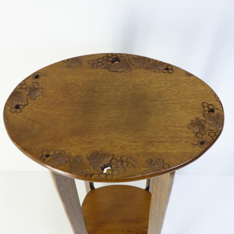 オールドメゾン 葡萄園 小卓 古装艶消し サイドテーブル マホガニー無垢材