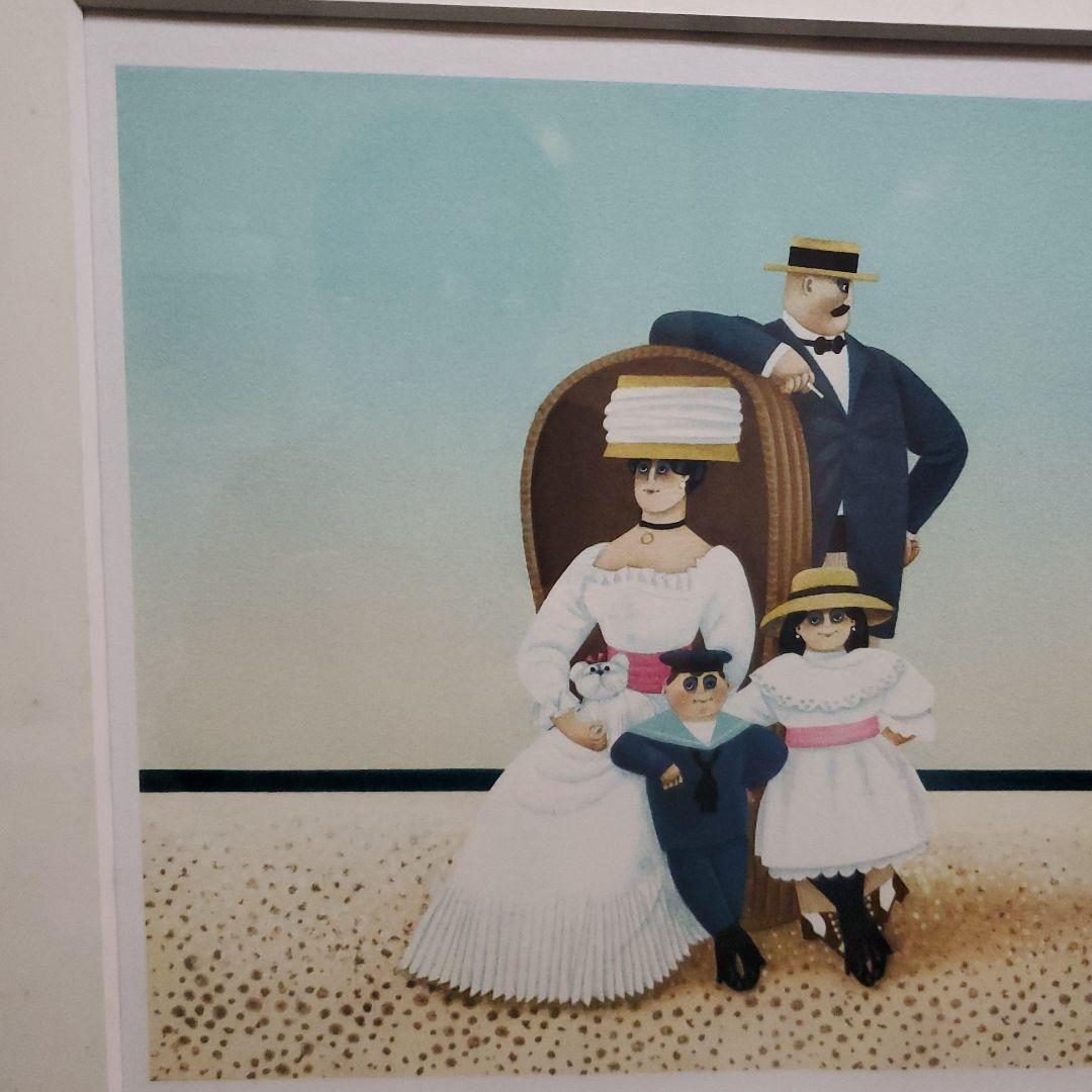 絵画、リトグラフ、家族、