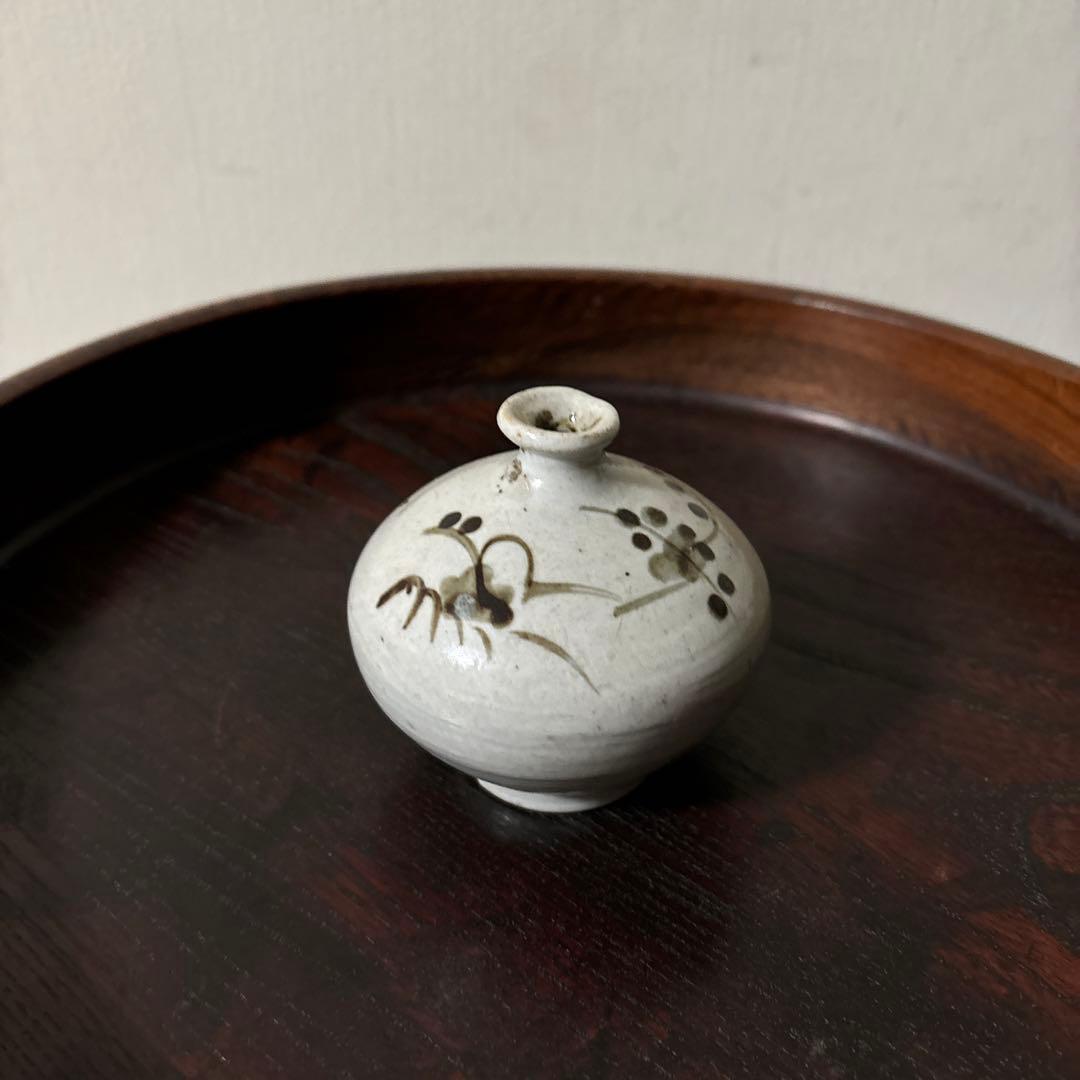 古伊万里染付油壷　⑤江戸時代　骨董　民芸　古道具　アンティーク　検:白洲正子李朝