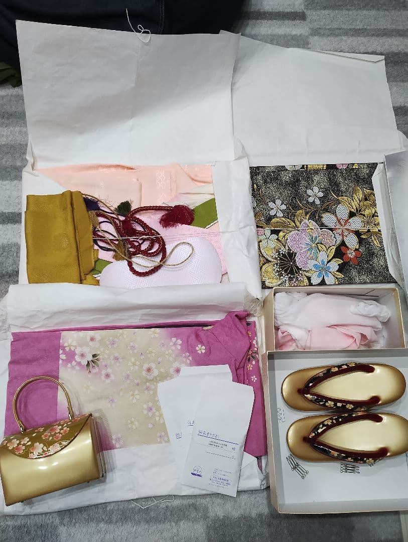 振袖フルセット 桜柄 ピンク