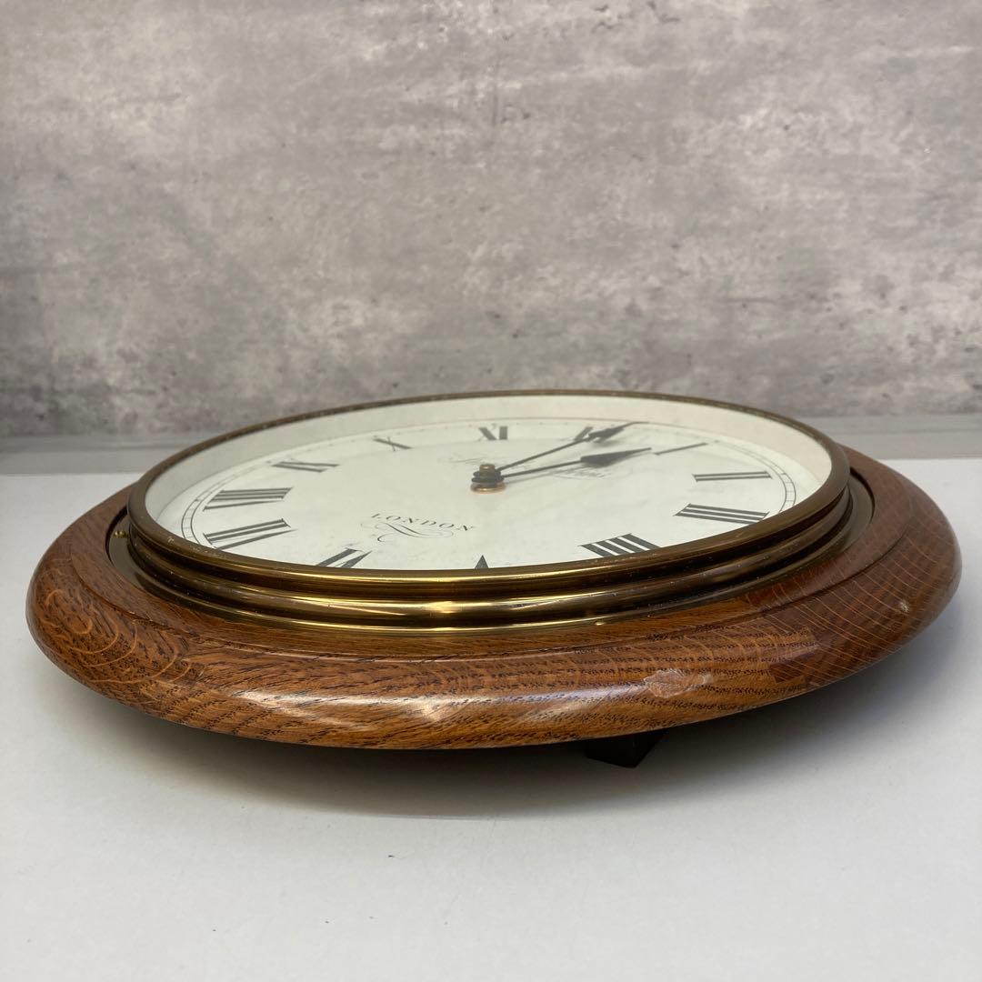 ナイトギビンズ 時計 丸型 木製フレーム 掛時計 壁掛け クオーツ 英国製