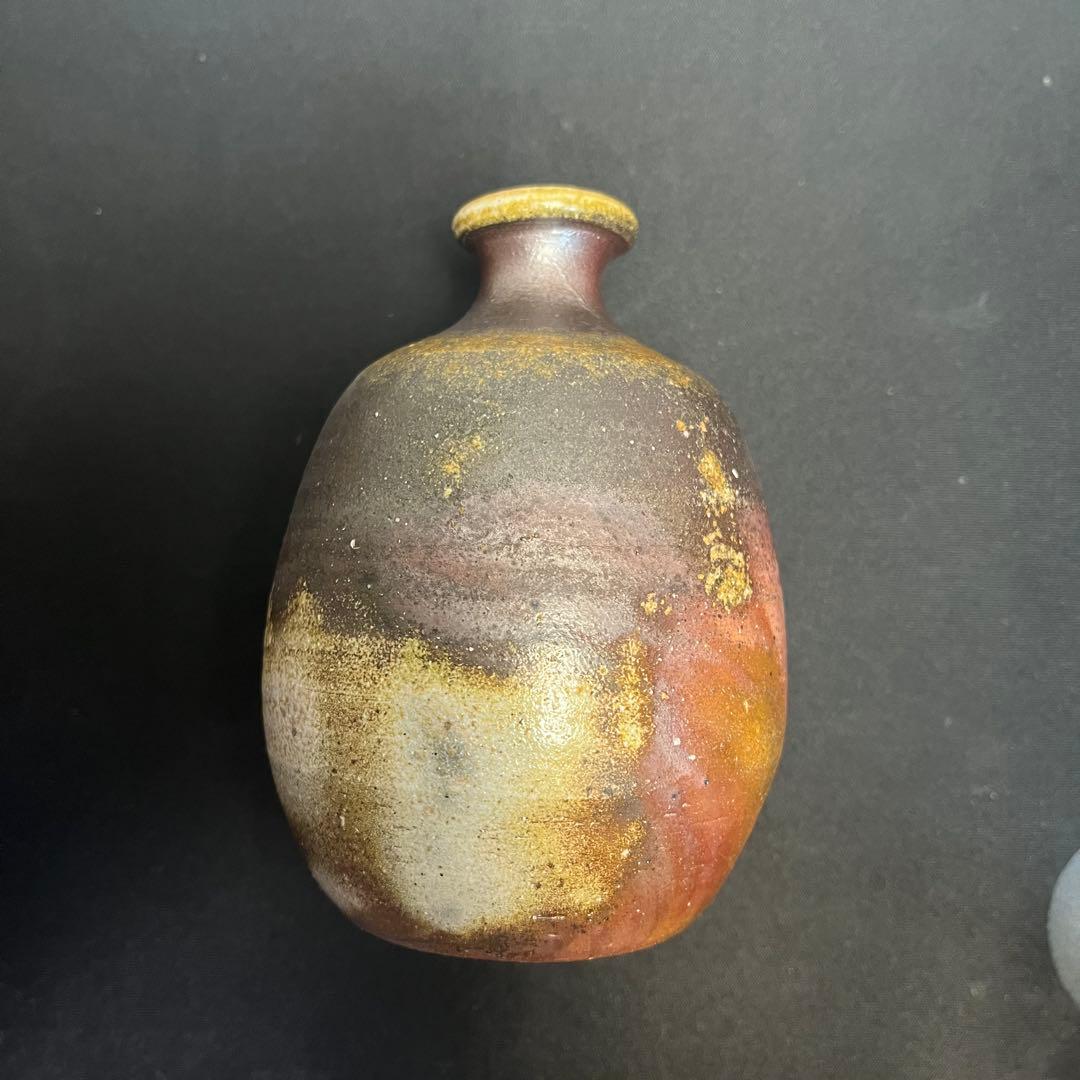 【未使用】 備前焼 奥本健一 徳利 おちょこ 3点 酒器